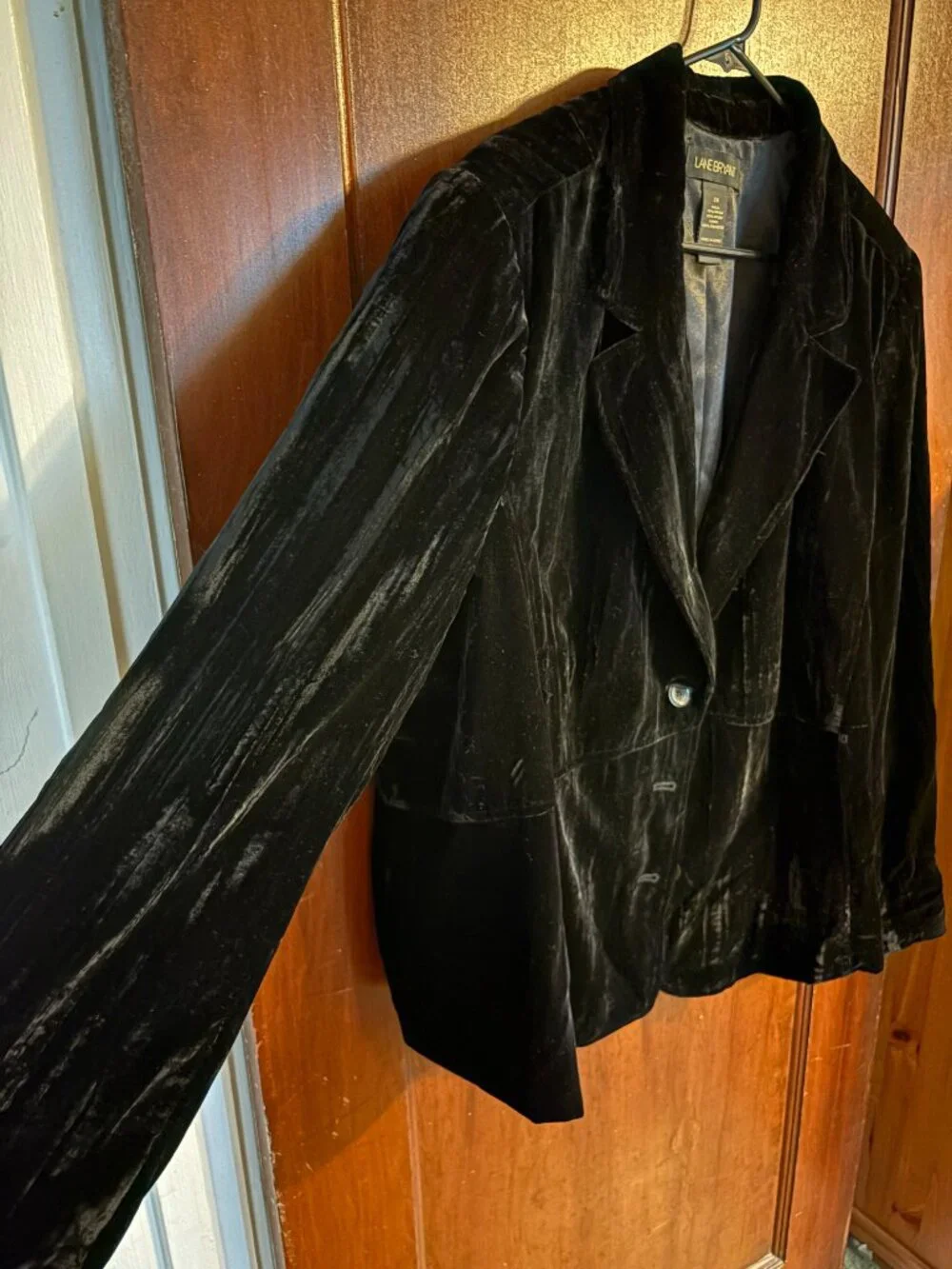 Black Crushed Velvet Blazer by Lane Bryant - Size 28
